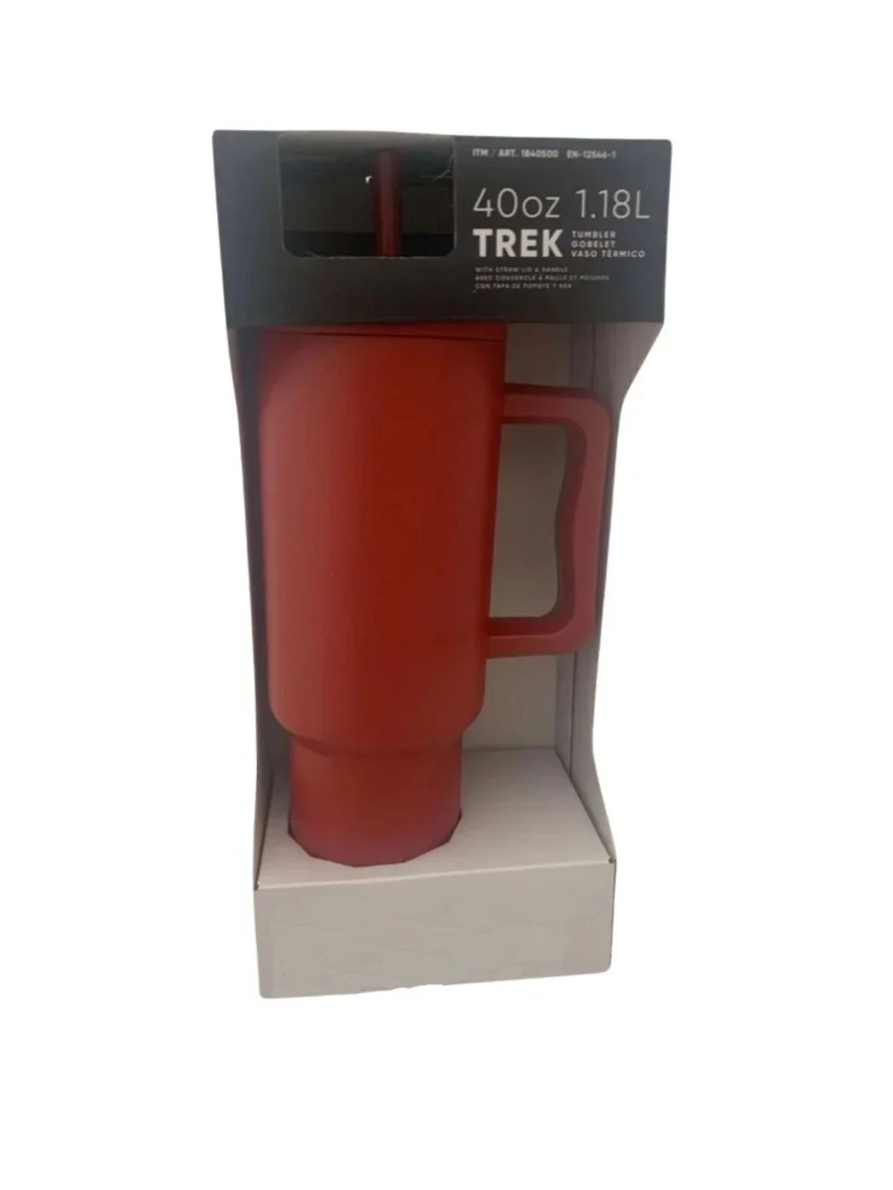 Simple Modern Trek Tumbler 40oz Red with Straw Lid & Handle Stainless Steel